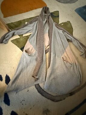 Anthropologie • Sparrow | Cozy Hooded Open-Front Women's Cardigan - Light Gray